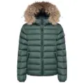 Colmar for woman/girl. 3497D Feather coat with green fur hood (12años= 154cm), Casual, Nylon, children's fashion