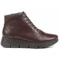Fluchos for woman. F1358 Leather ankle boots F1358 Bordeaux (35), 3 to 5 cm, Laces, Casual, Maroon, Burgundy