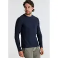 Victorio & Lucchino , V&L for man. 650237131 Long sleeve T-shirt with chest pocket in navy jacquard fabric (S), Casual, Cotton