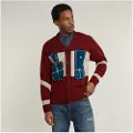 G-Star for man. D25116-D939-5298 Holiday loose cardigan red (XXL), Casual, Sustainable, Recycled Wool