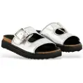 Zadig & Voltaire for girl. X60281 Silver leather sandals with straps (35), Flat, None, Casual, children's fashion