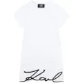 Karl Lagerfeld unisex for kids. Z30454 White short sleeve dress (4años= 102cm), Casual, Cotton, children's fashion