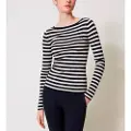 Twinset for woman. 251TP3471 Long sleeve black striped jumper (M), Casual, Viscose