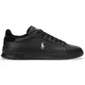 Ralph Lauren for man. 809965072002 Heritage Court II Leather Sneakers black (47), Flat, Laces, Casual