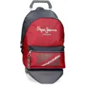 Pepe Jeans unisex for kids. 66824T1 Clark two compartment computer backpack with trolley red (OSFA), Casual, Polyester, children's fashion
