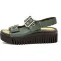 Art for woman. 1157911DI003_0G3 Leather sandals 1579 Brighton green (36), 3 to 5 cm, Buckle, Casual