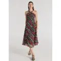 Victorio & Lucchino , V&L for woman. 340328109 Printed midi dress with multicoloured crossover neckline (L), Casual, Multicolor, Polyester