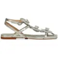 Alma en pena for woman. V251971 Silver Diva Leather Sandals (36), Flat, Buckle, Casual