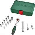 Bosch Ht 1/4´´ Sokkelsett Og Skralleverktøysett 14 Stykker