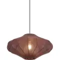 QAZQA Japandi pendellampe brun med stoffskjerm 50 cm - Plu