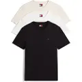 Tommy Hilfiger for man. DM0DM21579 Pack of 3 extra slim logo t-shirts black, white, beige (M), Casual, Cotton, Short sleeve
