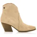 Mustang for woman. 59743 Missouri beige leather ankle boots -Heel height 5cm (41), 3 to 5 cm, Zip, Casual