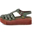 Art for woman. 1157521DI003_0G3 Leather sandals 1575 Brighton green (36), 3 to 5 cm, Buckle, Casual