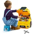 Vevor Motorleke, 60 deler, Barnemekanikerbilreparasjonssett med avtakbare deler, lys og lyder, ratt og horn, Barnemekanikerverkstedsett for småbarn fra 3 år, gul