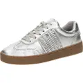 Michael Kors for woman. 43T5SCFS1M Metal Leather Sneakers with silver decoration (41), Flat, Laces, Casual