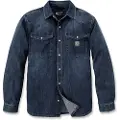 Carhartt Denim Snap Front Skjorte Med Lange Ermer