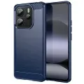 Mtp Products Xiaomi Redmi Note 14 4G Børstet TPU Deksel - Karbonfiber - Blå