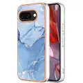 Mtp Products Google Pixel 9a Marble Pattern Electroplated IMD TPU-deksel - Blå