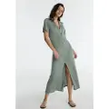 LOIS Jeans for woman. 448362711 Green midi dress (XS), Casual, Synthetic, Short sleeve