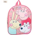Peppa Wutz 3D Peppa Pig rosa førskoleryggsekk