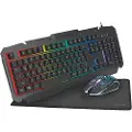 Logilink Gaming-Set keyboard mouse and mouspad - Gamingtastatur - Tysk - Svart