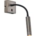 QAZQA Moderne vegglampe i gunmetal med USB-C-port - Gosna