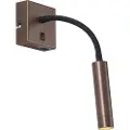 QAZQA Moderne bronse vegglampe med USB-C-port - Gosna