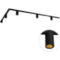 QAZQA Moderne skinnesystem med 5 sorte spotlights 1-fase GU10 50mm - Iconic Ruby