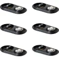 QAZQA Sett med 6 runde innfelte spotter svart GU10 70mm 2-lys - Hubs
