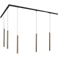 QAZQA Moderne skinnesystem med 5 pendellamper mørk bronse 1-fase - Iconic Frini