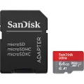 SanDisk Ultra - Flashminnekort (microSDXC til SD-adapter inkludert) - 64 GB - A1 / UHS Class 1 / Class10 - microSDXC UHS-I