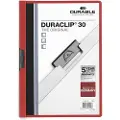 Durable DURACLIP 30 - Klipsfil - for A4 - kapasitet: 30 ark - rød med transparent frontdekke