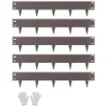 Vevor stålkantlist, 5-pakninger 91 x 10 cm rustbestandig metallkantlist, bøyelig hagekantlist, kraftig plenkantlist, enkel å installere, blomsterbed gangstideler brun
