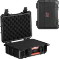 Vevor Værbestandig hardt etui, kraftig beskyttende tørrboks med forhåndskuttet skum og uttrekkbare håndtak for reise, jakt, militær, taktisk, IP67 vanntett etui for kameraer (40x32x16.6)