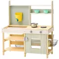 Vevor Wooden Mud Kitchen Utendørs leketøy Lekesett for barn late som lekesett