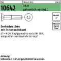Lemvigh-Muller M 6X10 FZB ISO 10642 undersænket indv. 6-kt. skrue 08.8 - (500 stk.)