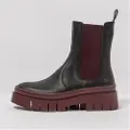 Art for woman. 1195411PU003_001 Leather ankle boots 1954 Nappa Black-Burgundy/Amber (40), Flat, 1 to 3 cm, Casual