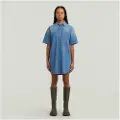 G-Star for woman. D26628-D946-H166 Relaxed Drawcord dress blue (XXL), Casual, Denim, Short sleeve, Organic Cotton, Sustainable