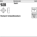 Lemvigh-Muller M 4 DIN 928 - ST sort svejsemøtrik 4-kantet - (1000 stk.)
