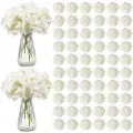 Vevor kunstige blomster, 205 stk. ekte hvit silkehortensia i bulk, hvit imitert utdrikningslag med stilker for gjør-det-selv bryllupsbuketter, borddekorasjoner til hjemmet, festborddekorasjoner