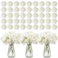 Vevor kunstige blomster, 305 stk. ekte hvit silkehortensia i bulk, hvit imitert utdrikningslag med stilker for gjør-det-selv bryllupsbuketter, borddekorasjoner til hjemmet, festborddekorasjoner