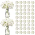 Vevor kunstige blomster, 105 stk. ekte hvit silkehortensia i bulk, hvit imitert utdrikningslag med stilker for gjør-det-selv bryllupsbuketter, borddekorasjoner til hjemmet, festborddekorasjoner