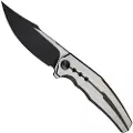We Knife Kyklos, Satin/Black Titanium, Black SW/Satin
