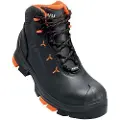 Uvex 2 MACSOLE, Unisex, Voksen, Vernestøvler, Sort, Oransje, A, E, ESD, FO, HI, HRO, P, S3, SRC, WRU, Lisselukking