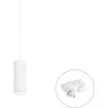 QAZQA Design pendellampe hvit inkl. skinnadapter 3-fase - 3-fase Tubo