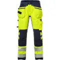 Fristads Høy synlighet stretch Håndverkerbukser Dame cl 2 2710 PLU Hi-Vis Gul / Marineblå 44