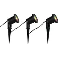QAZQA Sett med 3 smarte hagelys, svart inkl. kabel og støpsel 230 cm IP65 - Basic