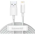 Baseus USB-kabel USB til Lightning PD 1,5m 2-pakning - Hvit