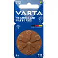 Varta Hearing aid batteries 312 PR41 (zinc air Button cell 1.45V) 6-pack