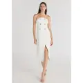 Victorio & Lucchino , V&L for woman. 340398114 White strapless midi dress (XS), Casual, Polyester, Sleeveless / Straps